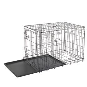 36" Pet Kennel Cat Dog Folding Steel Crate Animal Playpen Wire Metal