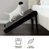 Foldable Wooden Dog Pet Ramp for Bed, Couch, or Vehicle (Black/Gray)