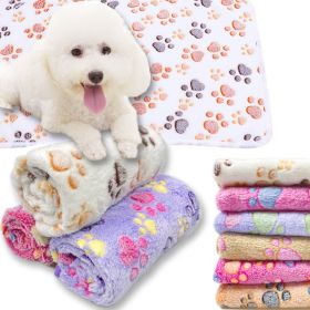 Soft and Fluffy High Quality Pet Blanket Cute Cartoon Pattern Pet Mat Warm and Comfortable Blanket for Dogs Pet Supplies (Color: White)