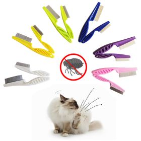 Pet Flea Tick Remover Dog Cat MultiColor Stainless Steel Comfort Hair Grooming Comb Protect Flea Lice Removal Hair Cleaner Comb (Color: White)