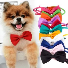 Dogs Accessories Pet Kawaii Dog Necklace Adjustable Strap for Dog Collar Pet Dog Bow Tie Puppy Bow Ties Dog Pet Supplies (Color: black)