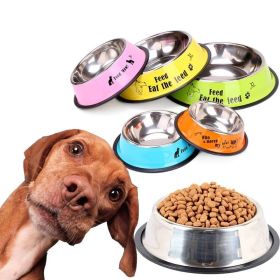 Pet Feeding Bowls Stainless Steel Non-slip Dog Bowl Durable Anti-fall  Puppy Feeder For Dogs (Color: Green)