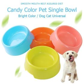 1Pc High Quality Solid Color Pet Bowls Candy-Colored Lightweight Plastic Single Bowl Small Dog Pet Bowl Pet Feeding Supplies (Color: Brown)