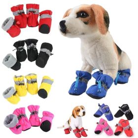 Anti-slip Pet Dog shoes Waterproof boots shoes puppy  socks boots dog shoes (Color: black)