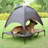 Elevated Pet Dog Bed Tent with Canopy, Pet  Bed Outdoor Tent House, Breathable Portable Dog Cushion with Sun Canopy Double-Layer Camp Tent