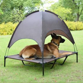 Elevated Pet Dog Bed Tent with Canopy, Pet  Bed Outdoor Tent House, Breathable Portable Dog Cushion with Sun Canopy Double-Layer Camp Tent (size: medium)