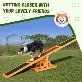 Wooden Dog Agility Seesaw (Color: as picture)