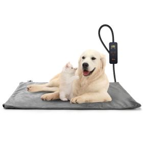 6 Adjustable Temperature Dog  Heating Pad with Timer (Color: Grey)