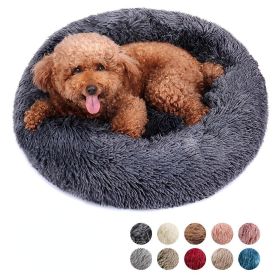 Soft Dog Bed Cat Beds Sleeping Plush Mat Cushion Kitten Nest Sofa Kennel For Puppy Colorful Fluffy Warm Comfortable Pet Bed (Color: Grey)