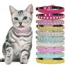 Super Shining Diamond Rhinestone Cat Collar Puppy Baby Dog  Collar Leather Strap Puppy Accessories Adjustable Puppy Collar