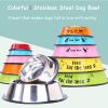 Pet Feeding Bowls Stainless Steel Non-slip Dog Bowl Durable Anti-fall  Puppy Feeder For Dogs